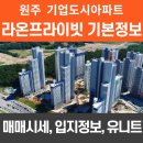 원주라온부동산공인중개사사무소 | 원주기업도시라온프라이빗 기본 브리핑, 시세 유니트 입지정보까지