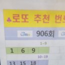 906회 로또 추천 번호 이미지