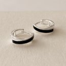 크로스라인 | 실버925 블랙 에폭시 크로스 라인 원터치 링귀걸이