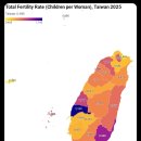 대만 지역별 출산율(2025) 이미지