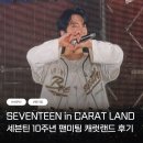 [후기] 세븐틴 10주년 팬미팅 캐럿랜드 후기 / 아시아드주경기장 시야 / 세븐틴콘서트 후기