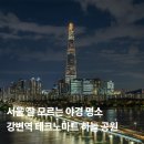 타워크린월드 | 서울 숨은 야경 명소｜강변 테크노마트 하늘공원에서 본 롯데월드타워 야경