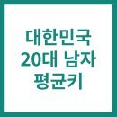 대한민국 20대 남자 평균키 신장 정리 이미지