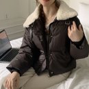 브라운 하이넥 퍼카라 숏패딩 (free) 이미지