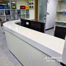 동작샘터도서관 | 동작구 샘터도서관 카운터: 롯데 스타론 아스펜 아이스버그 인조대리석 시공 후기 (곡선/관리/디자인)