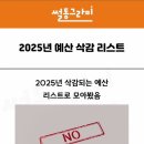 삭감삭감삭감 2025정부예산 삭감 리스트 이미지