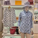 2018-주072 | [루이까스텔] 여성 봄 여름 골프웨어 무늬 프린트 시원한 루즈핏 7부 기능성 카라 셔츠