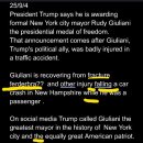 100 25/9/4 Guiliani will be awarded the Presidential Medal of Freedom, Trum 이미지