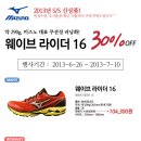 2013 미즈노 대표 쿠션성 러닝화 30% 할인행사 이미지