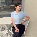 여자 여름 반팔 니트 더니트컴퍼니 케이블 여성니트 프렌치시크룩 코디