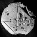 국립중앙과학관 수의 역사 - 진흙판에 남아있는 수 플림프톤 322, 바빌로니아 점토판 이미지