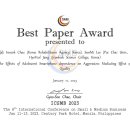 전북지부-채인석 계장, ICSMB 2023 Best Paper Award 수상 이미지