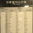 상봉역 출발 경춘선열차 시간표 입니다 이미지