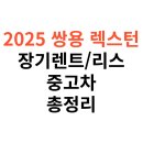 2025년 렉스턴 장기렌트, 리스, 중고차, 비용, 가격표 및 제원 총정리
