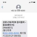 코로나PCR검사결과 22년 1월 21일 이미지