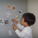 자석 낱말카드를 이용한 단어 및 한글 가르치기 놀이 이미지