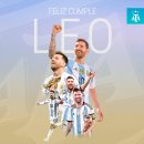 메시의 37번째 생일을 축하하는 아르헨티나 축구 대표팀 공식 SNS 이미지