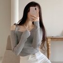 4493 | 아뜨랑스 셀리 원오프숄더 리본 골지 니트 nt4493 가성비 후기