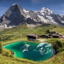 산과호수 이미지