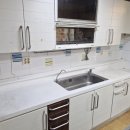 울산 범서읍 강변그린빌 아파트 싱크대 교체 – 화이트펄 &amp; 스와니 대리석 시공 후기