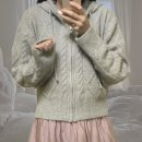 비취세탁 | 더바넷 the Barnnet 케이블 니트 집업 후디 후기 / Grey Cable Knit Zip-Up Hoodie, 내돈내산 니트집업