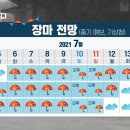 7월14일까지 대한민국 날씨 예보 상황 이미지