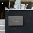 유니크미술교습소 | 청담 와인바 디자인간판 제작. Permit 스테인리스 발색 간판/통스테인리스 스카시 시공:)
