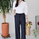 L86 블루이 끈 통바지 - 촬영사진 이미지