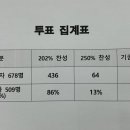 202%, 250% 계획결정 최종 투표 집계표 이미지