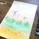 플러스펜 수채화 이미지