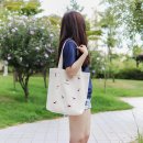 OKSTAR 비글리 자수 에코백 베이지 착용후기 캐주얼한 스타일링에 딱이네!
