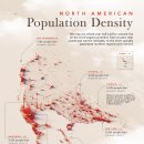 지도: 밀도별 북미 인구 패턴 이미지