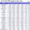 유니드비티플러스노동조합 | 코스피/코스닥 주간 상승/하락 탑20 (포스코스틸리온, 유니드비티플러스, 비피도, 골든센츄리, 11/28~12/2)