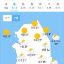 5월 14일 토요일 날씨 이미지