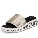[DKNY] 가죽 로고 플랫폼 슬리퍼 재 진행 이미지
