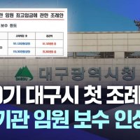 대구시 첫 조례가 공공기관 임원 임금 인상? 비판 커져