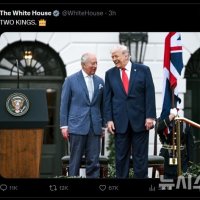 백악관, 英 찰스3세·트럼프 회동 사진에 "두 명의 왕" 논란