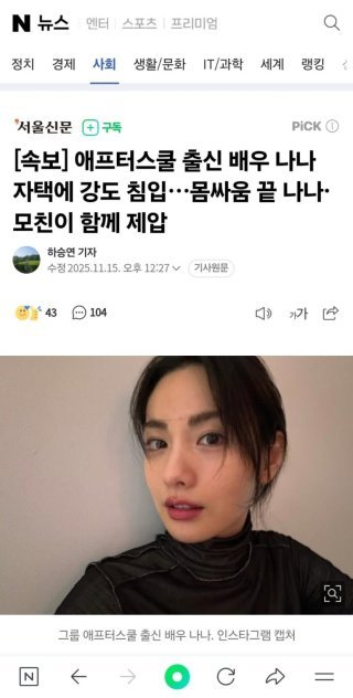 나나 자택 침입 사건