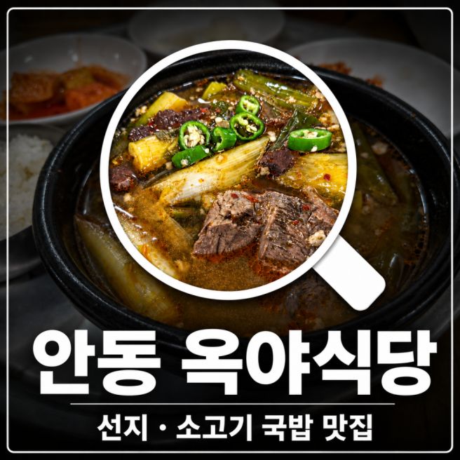 안동 옥야식당 선지국밥 후기, 해장국 맛집 추천!
