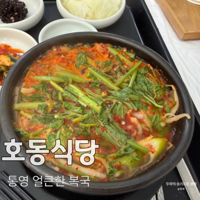 [통영 복국 집 호동식당] 뜨끈한 국물이 먹고 싶을 때, 해장하고 싶을 때 먹는 시원 칼칼한 복국 집