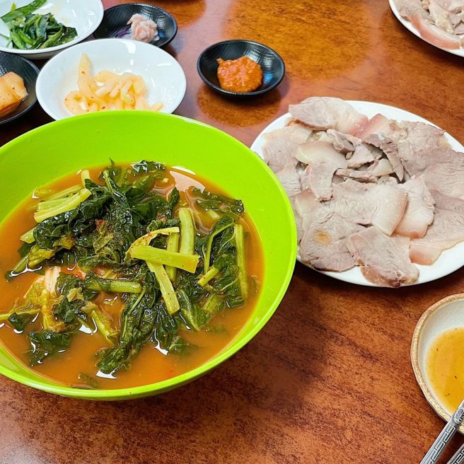 부산역 노포 맛집 평산옥 수육과 열무국수 (후식 마루팥빙수단팥죽)