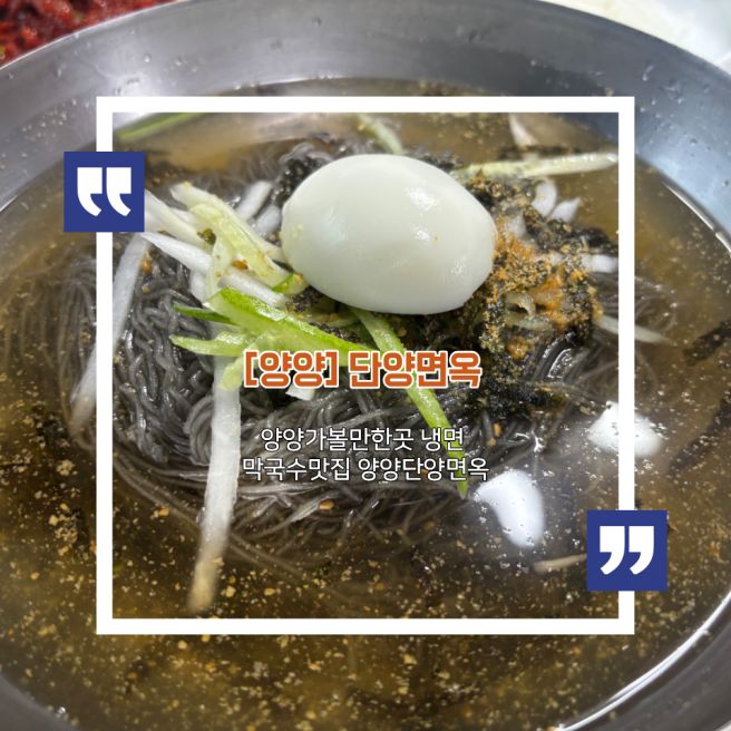 양양가볼만한곳 냉면 막국수맛집 양양단양면옥