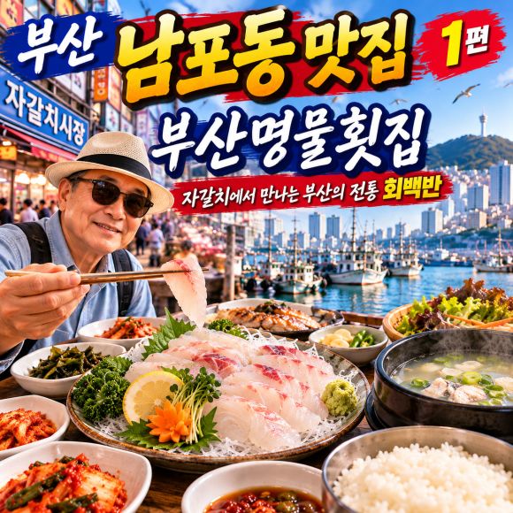 "부산 명물횟집 자갈치에서 만나는 부산의 전통 회백반,