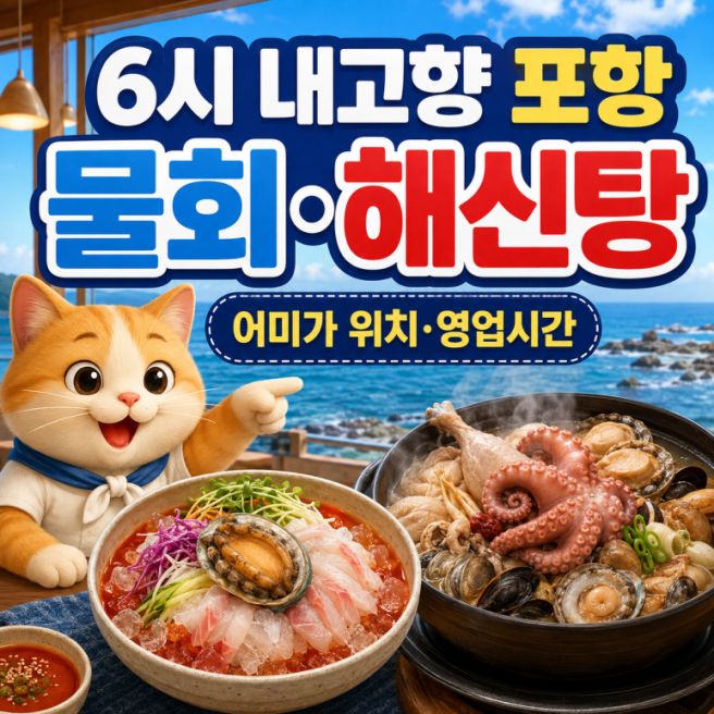 6시 내고향 포항 물회·해신탕 맛집, 어미가 위치와 영업시간