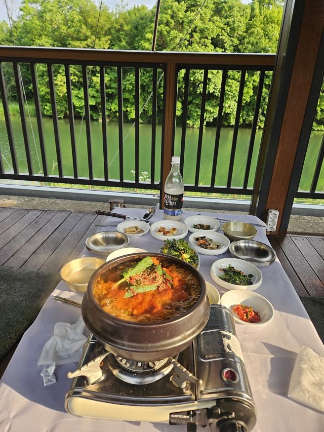 전주 현지인 맛집 한벽집 야외 평상에서 먹는 민물새우탕