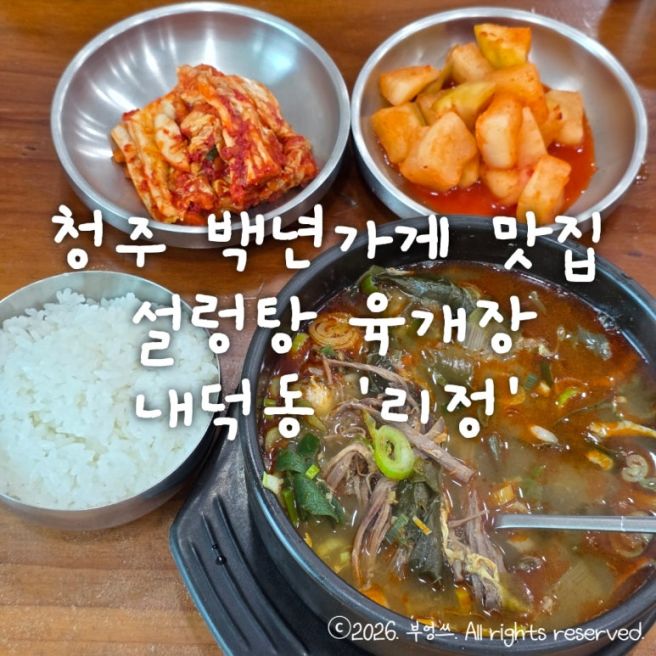 청주 백년가게 맛집 추천 설렁탕 육개장 내덕동 '리정' (주차, 가격)