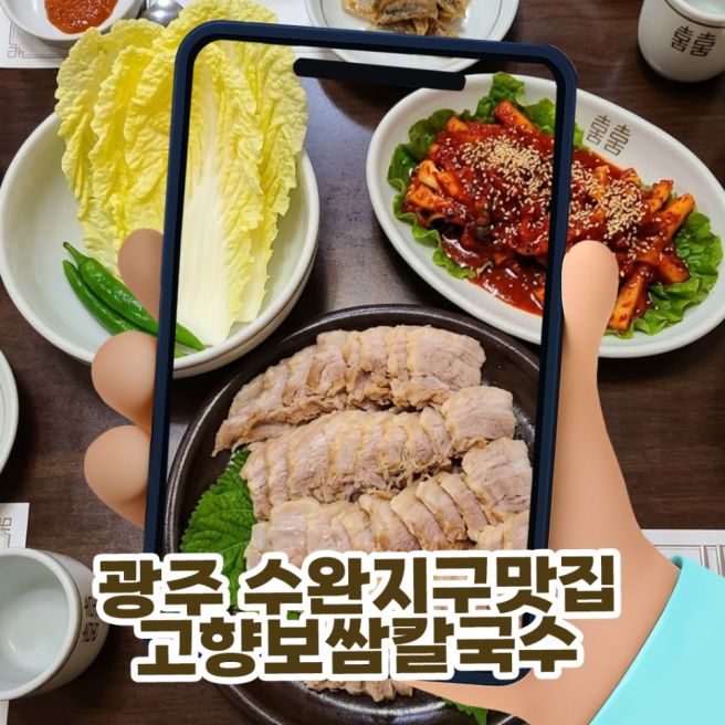 광주 수완지구맛집 고향보쌈칼국수 수완점, 낙지냉칼국수 배추보쌈 후기