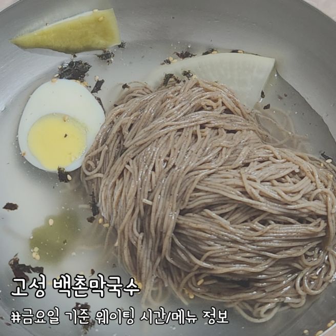 고성 백촌막국수 금요일 대기 시간 정보 및 내돈내산 후기