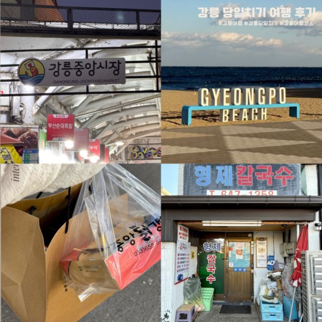 [공지] 강릉 당일치기 여행 (형제칼국수, 경포대, 메종고니, 코와붕가마켓, 안목을 담다, 중앙시장)