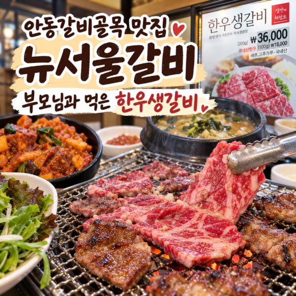 안동갈비골목 맛집 뉴서울갈비 한우생갈비 뼈찜까지